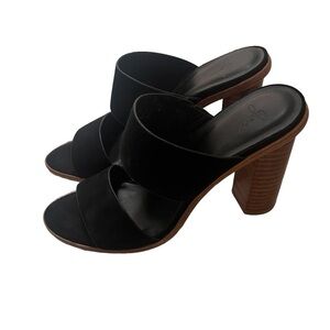 JOIE Women’s Banner Black Nubuck Block Heel Sandals - Size 36.5